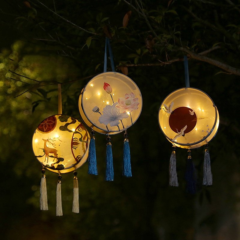 国潮汉服摄影道具古风灯笼挂饰中国风手提元宵节中秋花灯宫灯diy