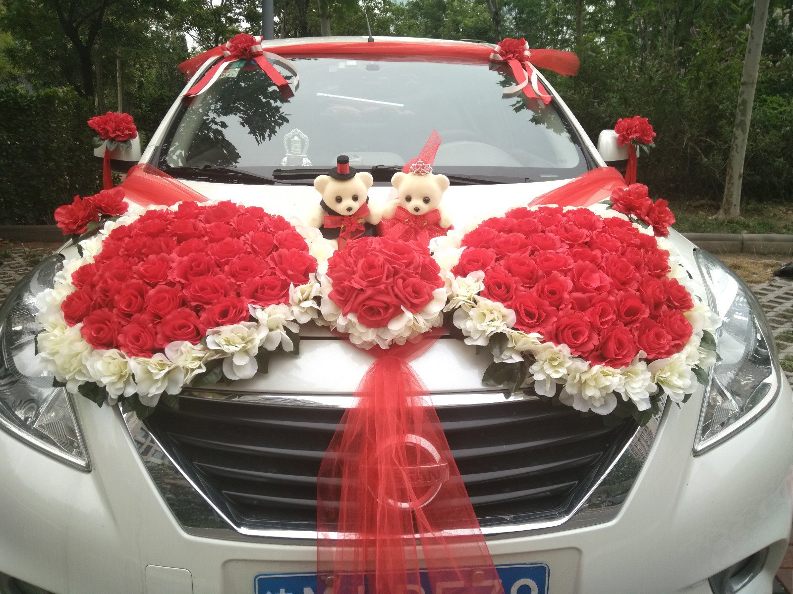 新品婚车装饰用品套装车头花车装饰结婚礼品主副婚车队布置超大蝴