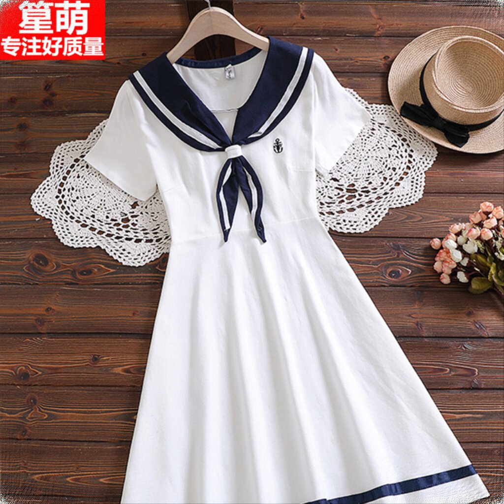 女大童海军风连衣裙演出服儿童女童夏装六一表演服女孩裙子12岁15