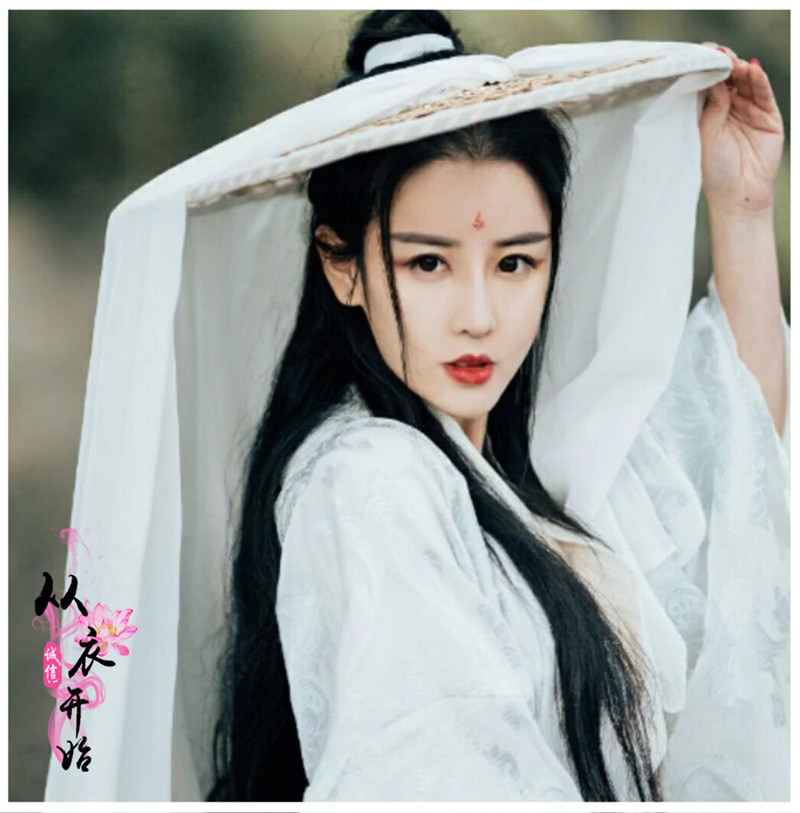 拍照摄影斗笠道具古风汉服女遮阳男侠客演出面纱帽头饰流苏珠帘