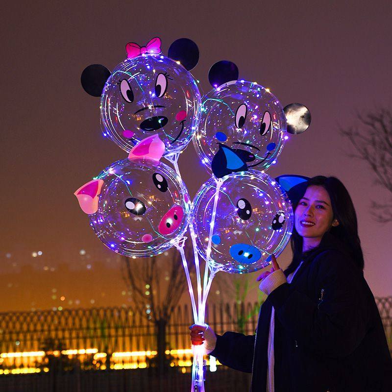 网红波波球带灯发光气球儿童卡通玩具微商地推夜市火爆款引流摆摊