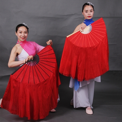 大红色扇子胶州秧歌双面跳舞纯跳舞扇扇中国红色红扇扇舞蹈真丝扇