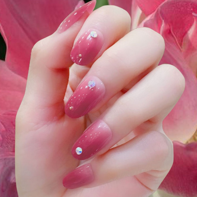 手指甲片成品美甲贴片假指甲贴片社会可拆卸穿戴美甲片a网红色