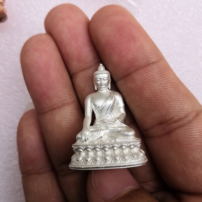 足尼摆袋尼银n迦牟银迦家纯佛身小佛口件释摆件像佛摩999