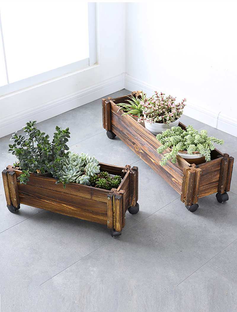 防腐木花箱长方形多肉拼盆大花盆室外实木花槽阳台木质长条种菜盆