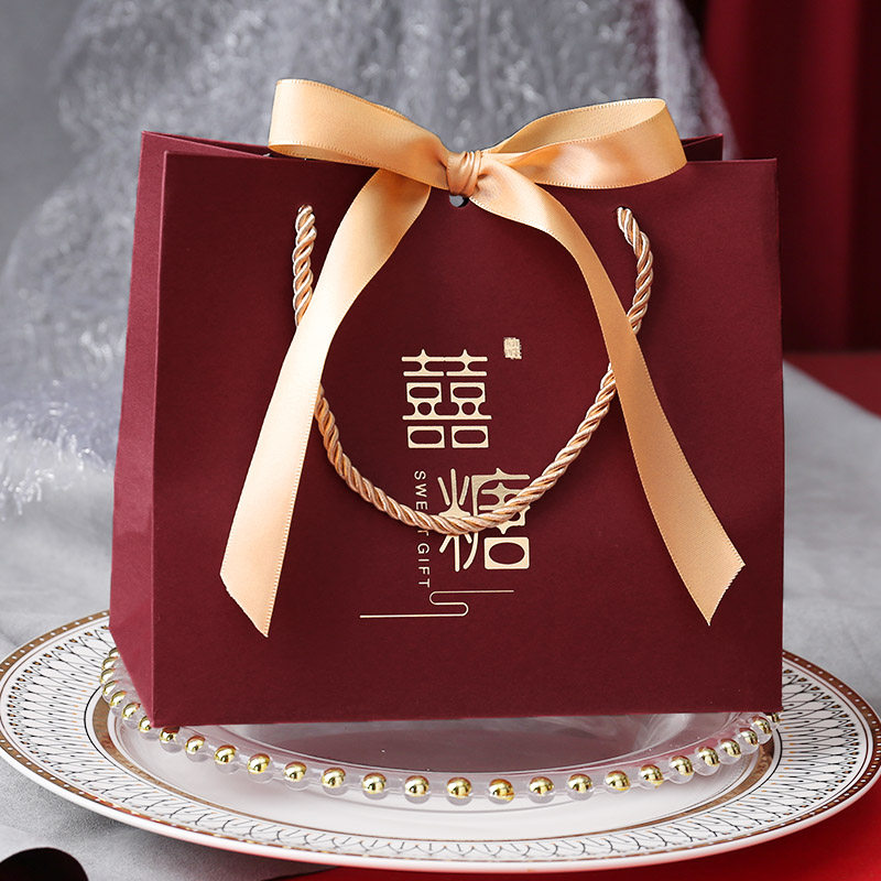 结婚用的装糖喜包盒小清新婚礼用品中式高提袋回礼伴手礼袋礼品袋