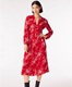ba&sh2024新款龙年系列红色V长袖中长款法式连衣裙女1E24DELE