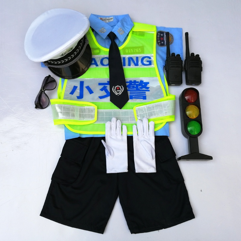 儿童夏小警察小交警衣服男女童角色扮演服装六一演出服幼儿园礼物