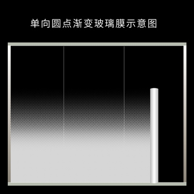 新品圆点渐变膜办公室隔断双向单向定制磨砂贴膜透光不透明玻璃贴
