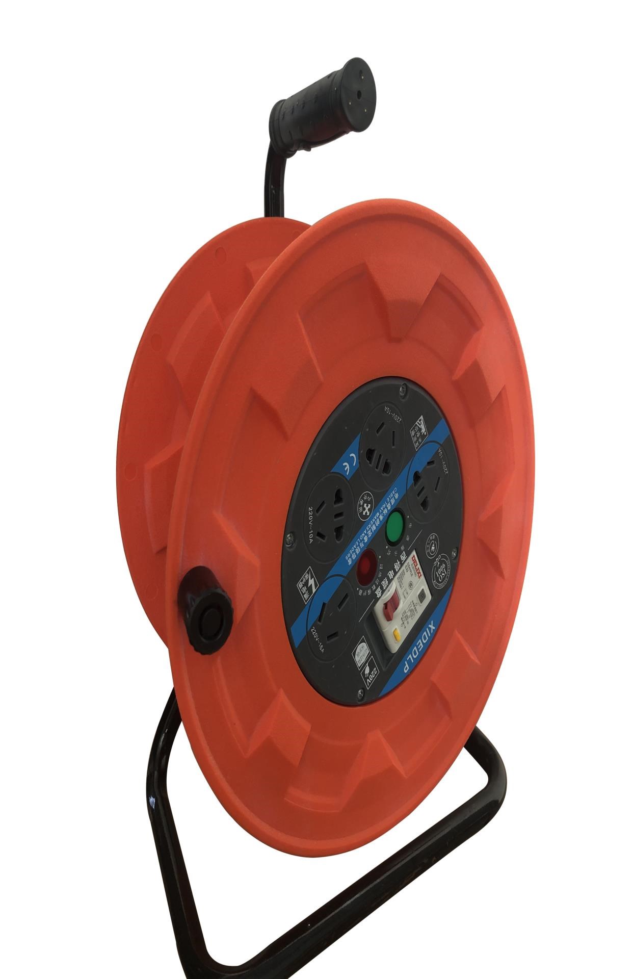 西得电缆盘空盘220v10a/16a移动式带过载漏保电源卷线空拖线插座