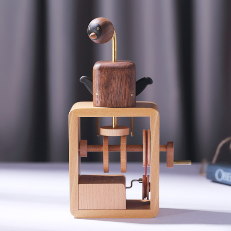 sankyo手摇木质八音盒音乐盒创意生日礼物送男女孩儿童67岁圣诞节