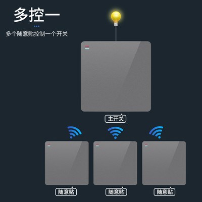 罗格朗无线智能遥控开关面板家用开灯免布线随意贴卧室远程控制器