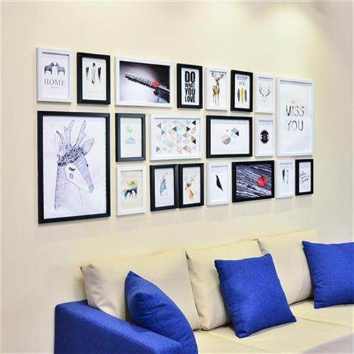照片墙装饰客厅相框墙自粘贴创意个性一面o组合连体挂相片免打