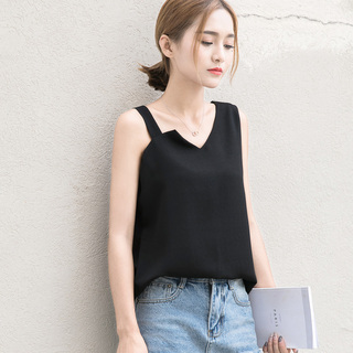 无袖上衣女夏季雪纺