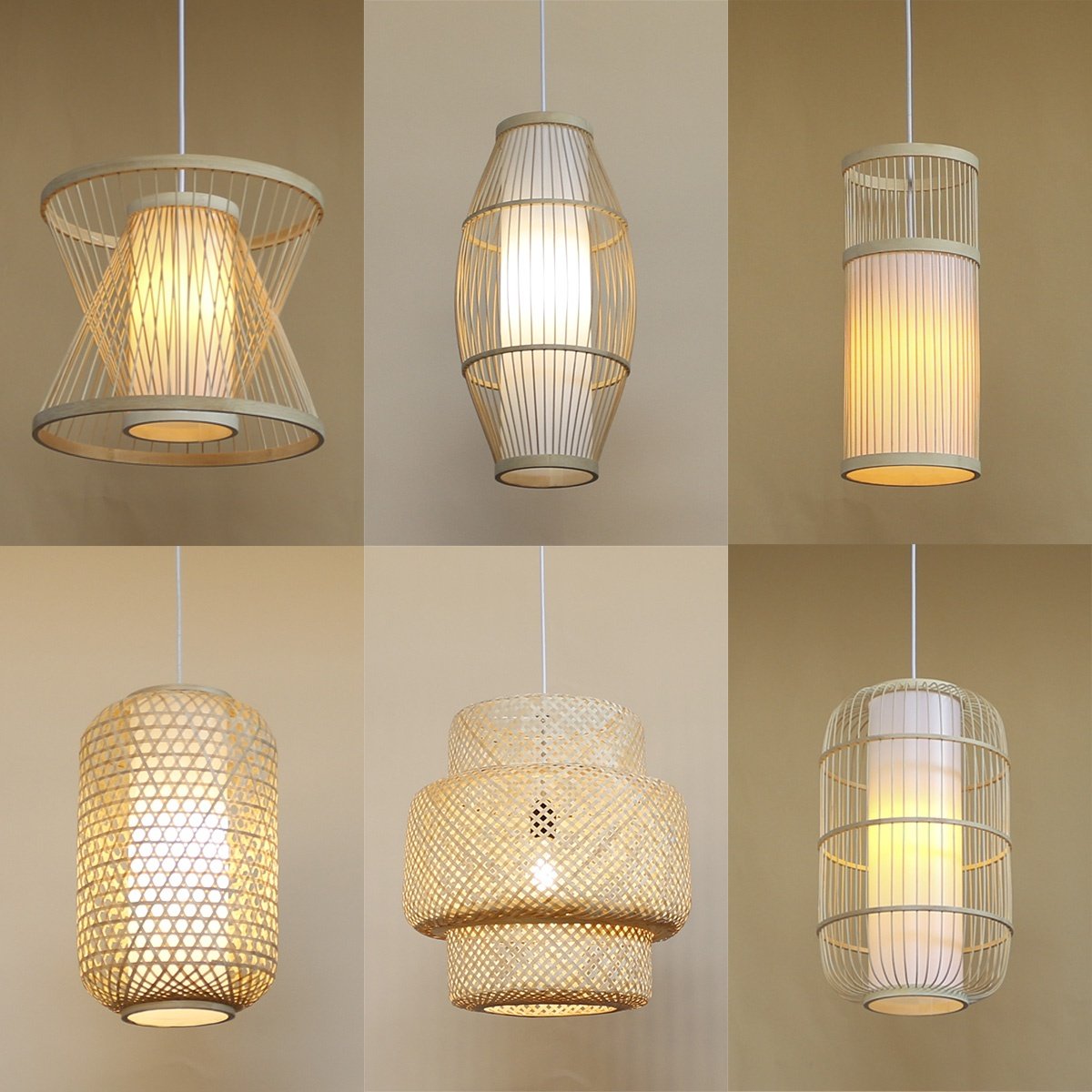 餐厅吊灯竹子火锅店灯具竹编艺术灯书房茶室创意灯新中式灯罩简约
