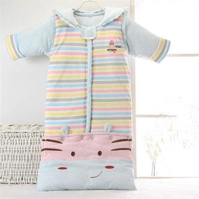 (今日6折)新款1到3岁宝宝睡袋拉链款婴幼儿男宝春秋季冬天夹棉室内