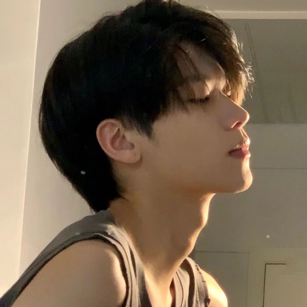 网红帅气男款无刘海直发透气假发发套短w发三七分发型学生头全头