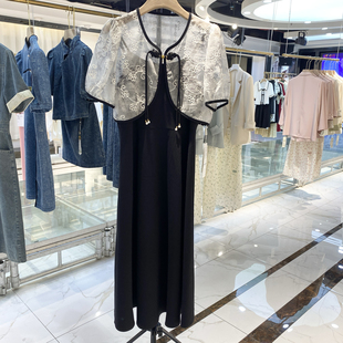 新中式女装国风禅意套装夏季2024年新款吊带连衣裙外搭罩衫两件套