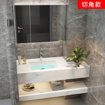 i轻奢洗手盆柜浴室柜组合大理石台盆卫浴柜延长台面切角v尺寸2022