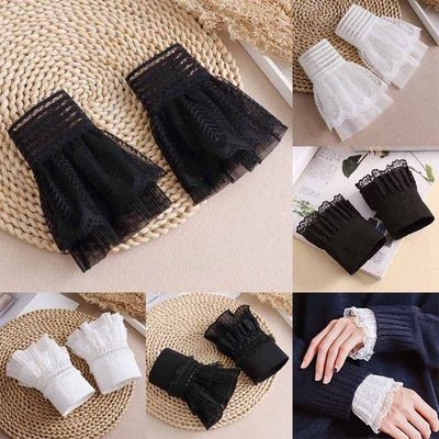 可拆卸子装饰丝网纱拼接假袖口袖衣袖蕾卫百袖子假接短搭女花边