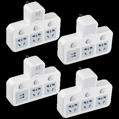 2021二转三脚排插座转三孔孔两脚扩展开关无线usb插头带转换器插