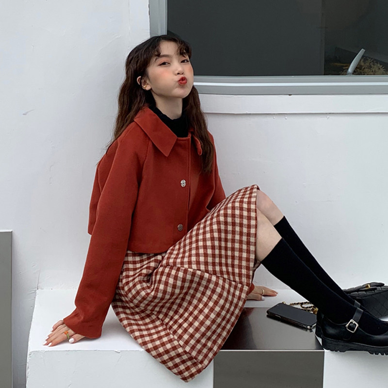 新年衣服女套装冬季红色