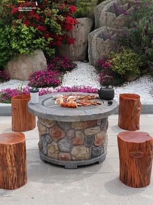 庭院花园别墅户外烧烤台图片