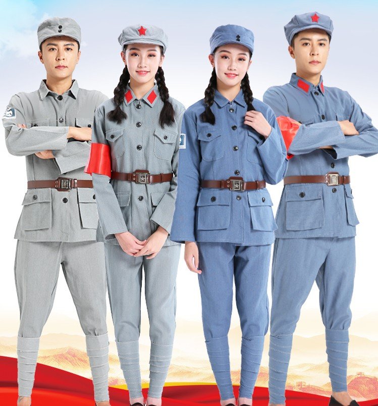 八一红军衣服儿童夏长征演出服装红歌合唱服舞台话剧成人抗战男女