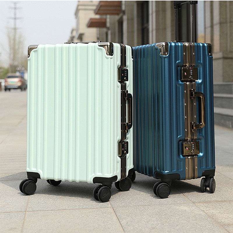 丹尼袋鼠行李箱铝框拉杆箱女耐用旅行箱20寸万向轮粉色皮箱学生26