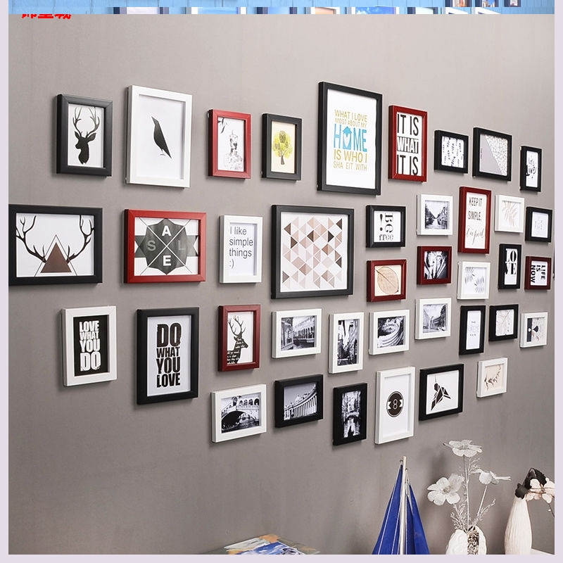 相框挂墙贴免打孔照片墙装饰创意diy手工组合摆台婚纱七寸册像片
