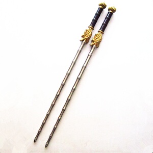 不锈钢鞭钢锏实心龙头鞭硬钢鞭竹节双鞭双锏打神鞭秦琼鞭锏一体