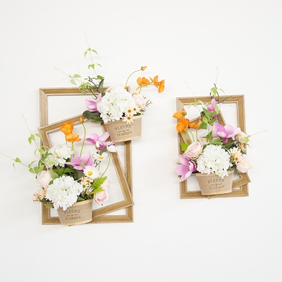 创意仿真花相框假花立体插花花艺p画框家居客厅墙面装饰壁挂花摆