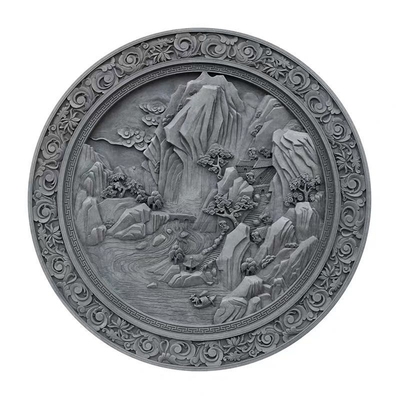 仿古砖雕中式福字古建影壁庭院室外照壁墙画浮雕外墙装饰高山流水