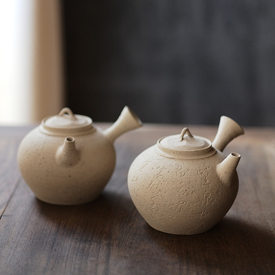 倚松小院 青溪侧把烧水壶 白泥陶泥煮茶壶手工陶瓷功夫茶具