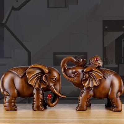 木质大象摆件招财风水图片