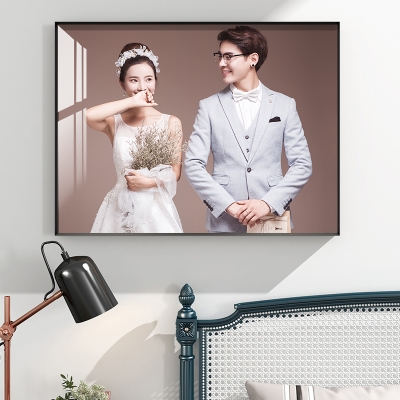 i定制婚纱照放大水晶相框洗照片加冲印挂墙j韩式24寸结婚照相2022