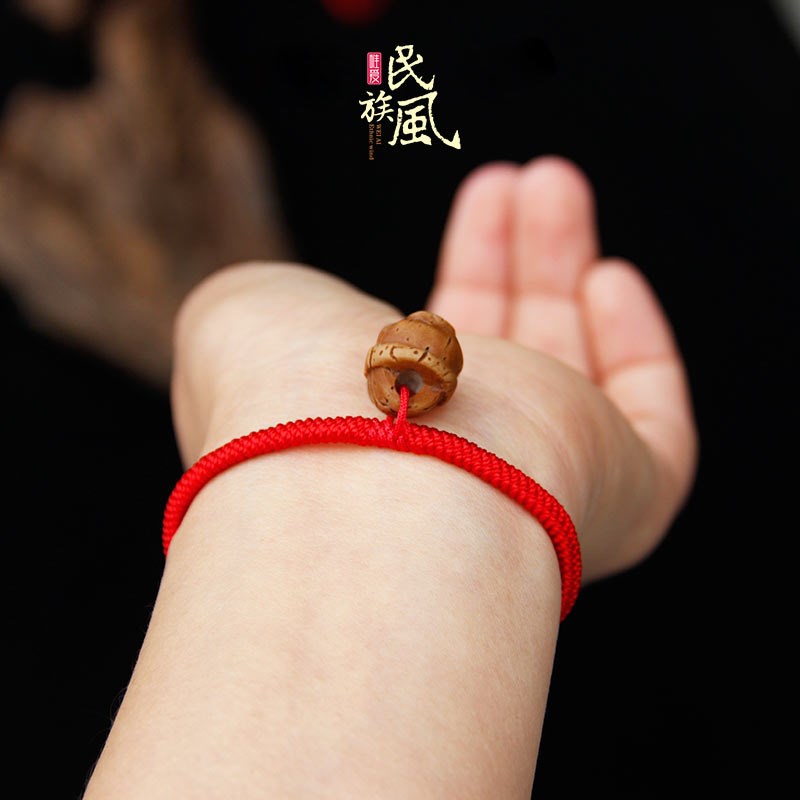 婴儿桃篮红手链宝宝防惊吓脚链辟邪儿童手绳护身符保平安男女桃蓝