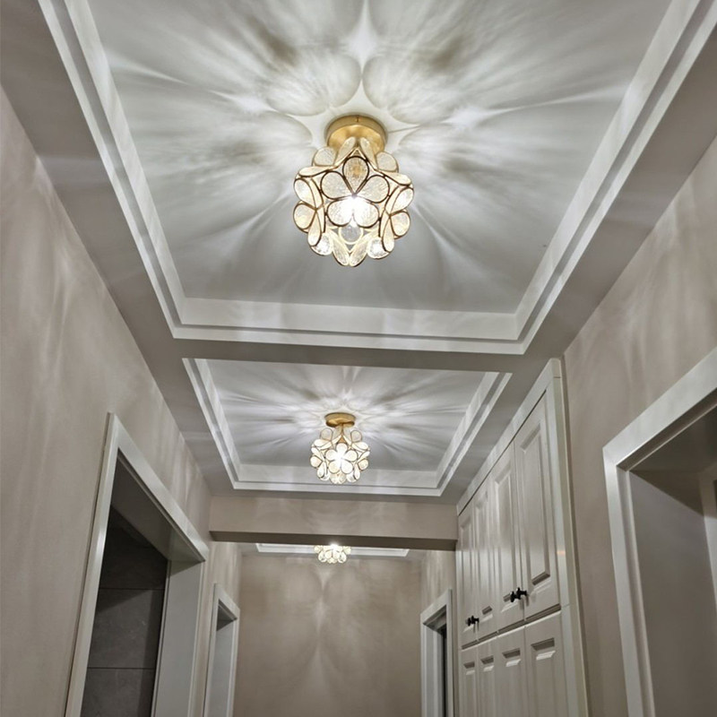 北欧过道灯走廊灯吧台轻奢入户门厅现代简约玄灯关花瓣阳台吸顶灯