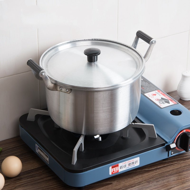 铝锅老式家用加厚双层蒸锅双耳铝制大铝锅特大号锑锅超大煤气灶用