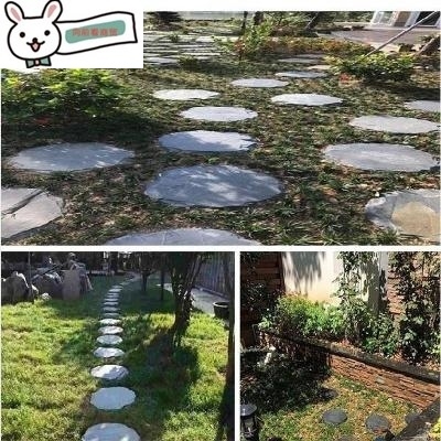 园林农园 板汀步板 装饰品场地踏脚铺设青石板f大块庭院地砖汀步