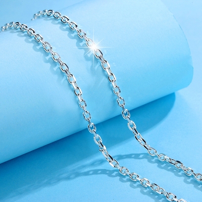 正品925银项链 男士 女士 无吊坠 毛衣银素链子 潮 长短款锁骨链