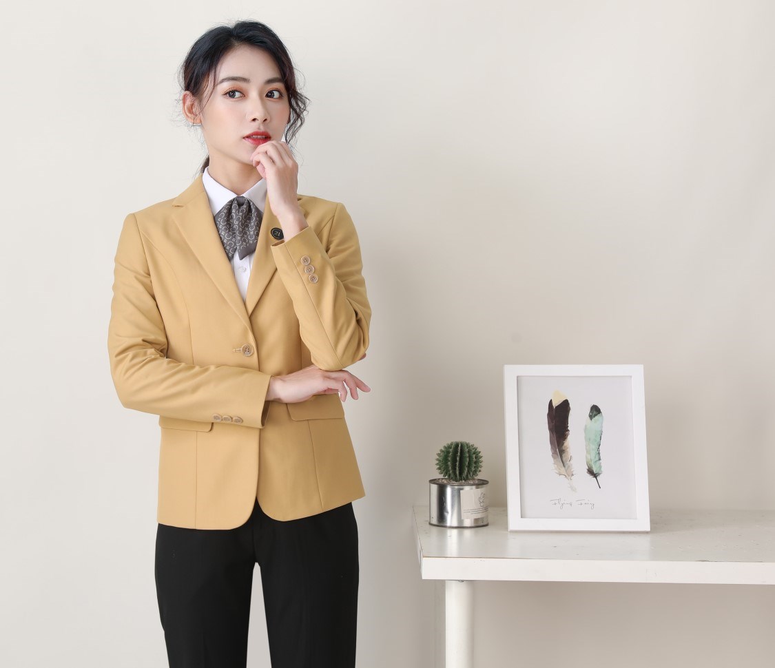 21世纪不动产西装房地产中介c21男女金黄色西服外套职业工作制服