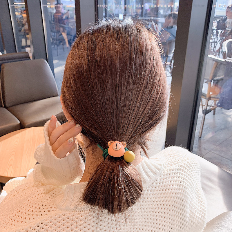 可爱小熊发绳女网红ins甜美少女皮套女头绳女韩版简约皮筋女扎头