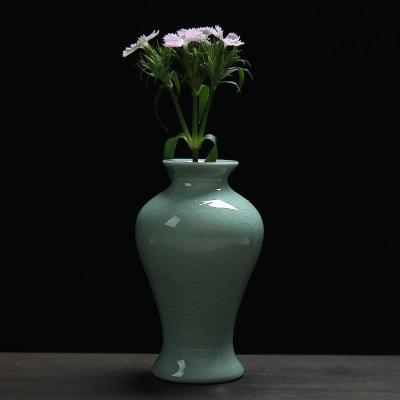 洗手间小口径陶瓷花瓶摆件做旧橱柜装饰小号水养z卫生间花边普通