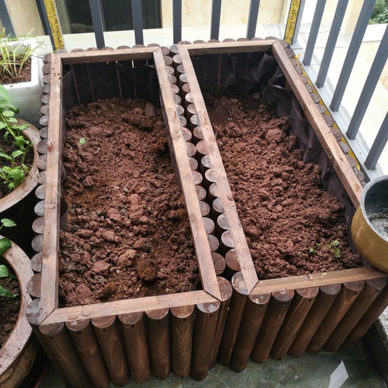 户外防腐木花箱长方形阳台种菜盆碳化实木花盆种树花槽大号种植箱