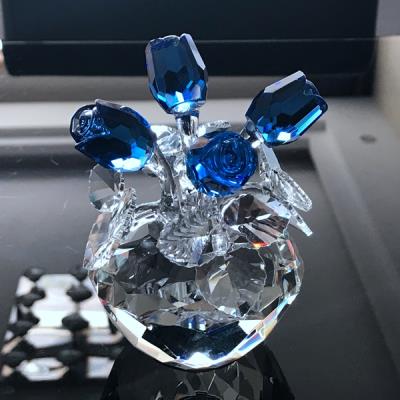 梳妆台摆设家居装饰品水晶玫瑰花欧式浪漫婚m房卧室房间创意小摆