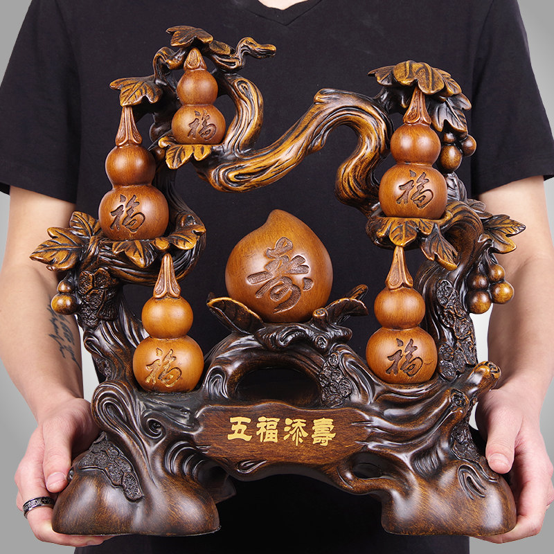一折葫芦爷爷_五福添寿寿桃摆件葫芦喜鹊摆设送老人爷爷奶奶长辈生日