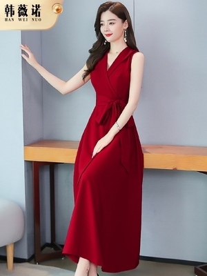 晚礼服女平时可穿宴会高贵气质长裙名媛聚会简单大方大码连衣裙夏