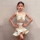 梵蒂恺拉丁舞服女童2025新款高级感训练表演练习服装少儿网纱