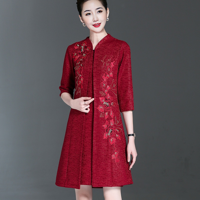 秋款结婚礼妈妈装两件套装宽松大码高贵嫁女儿母亲喜婆婆婚宴礼服